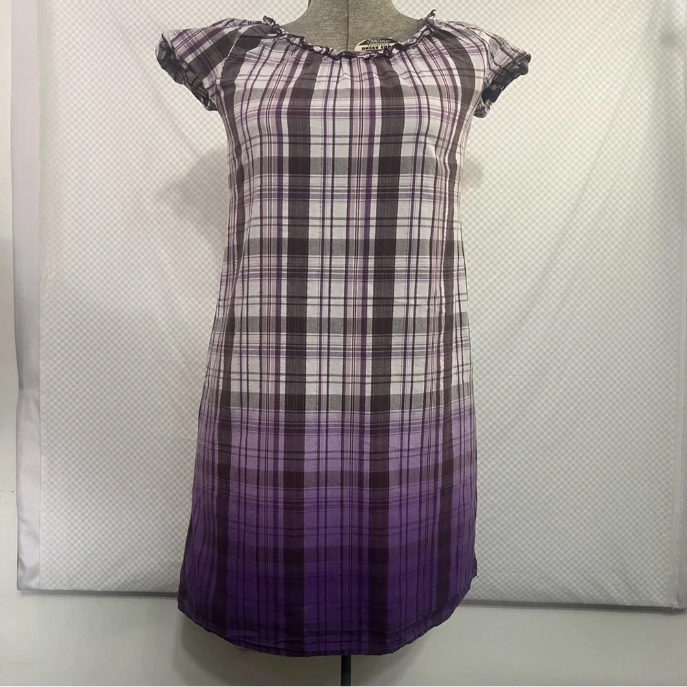 Mossimo Girls Juniors Cute‎ Purple Plaid Dress Size Large 12/14